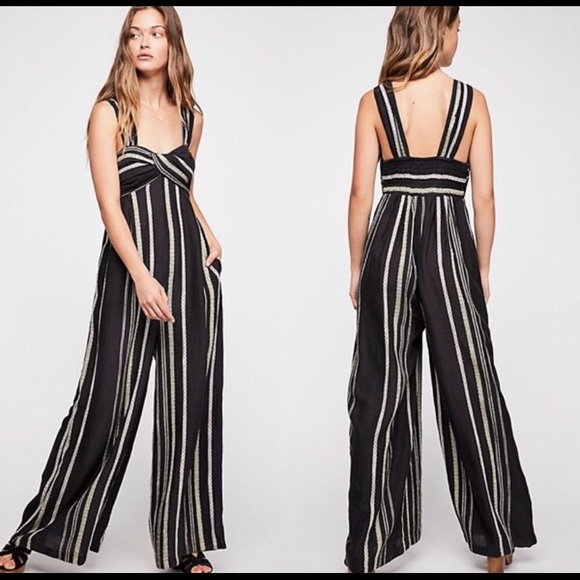 free people striped jumpsuit